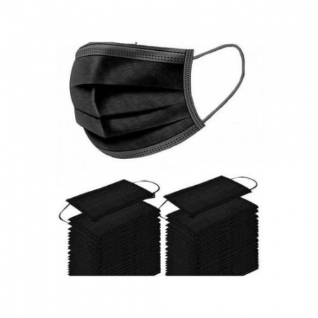 Black 3 Ply Disposable Face Mask (50 Pieces)
